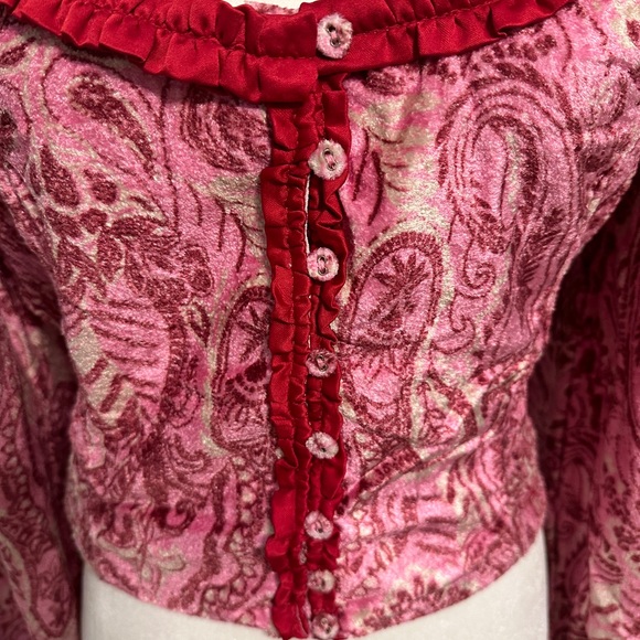 NWT Free People Dare Me Velvet Blouse - Picture 6 of 9